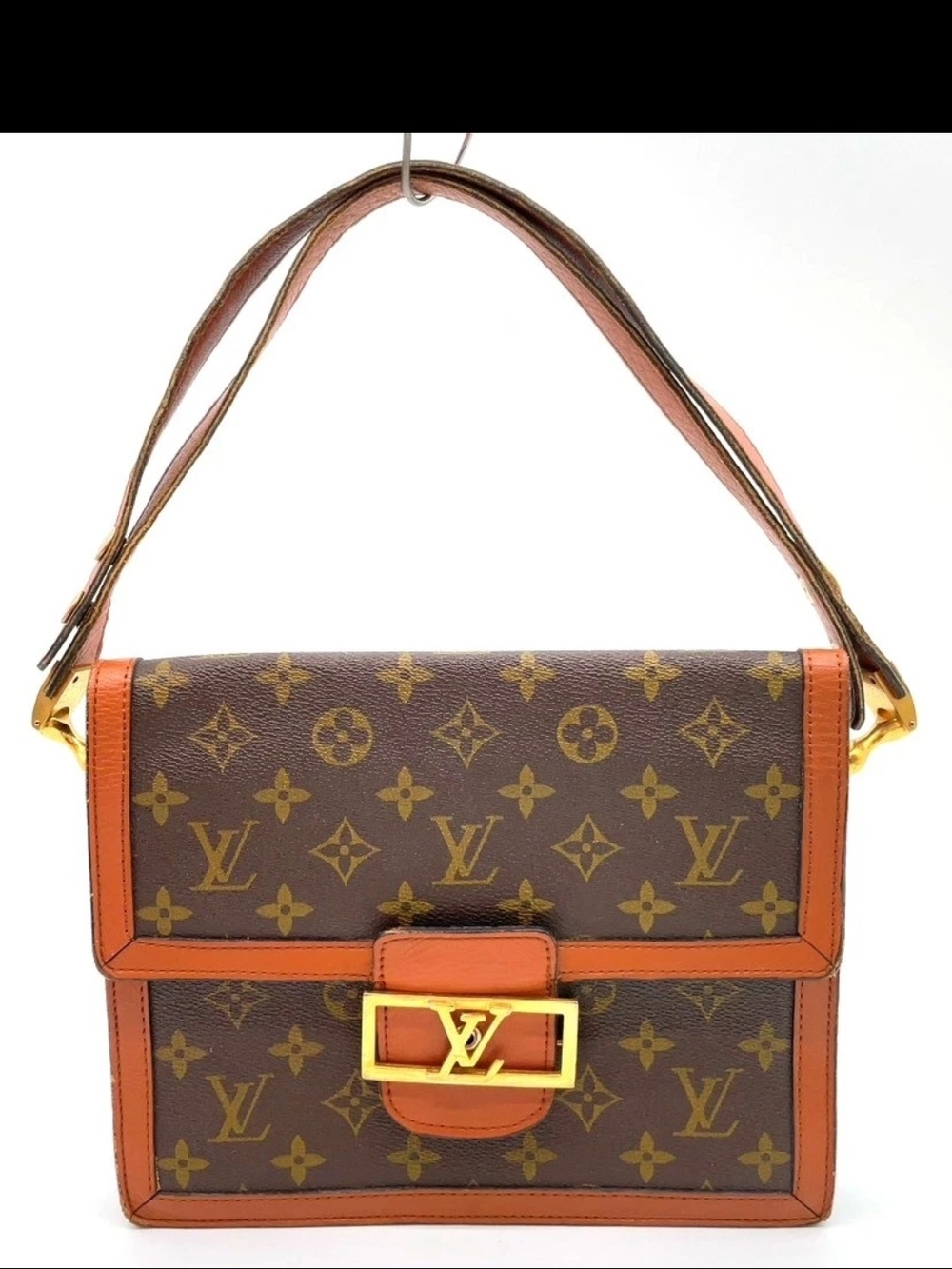 Louis Vuitton Brown Monogram Canvas and Tan Leather Shoulder Bag